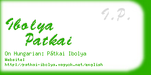ibolya patkai business card