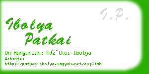 ibolya patkai business card